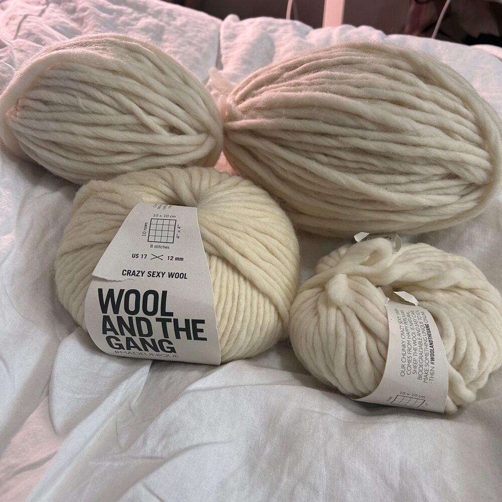 Wool and the Gang Crazy Sexy Wool Yarn Lot Ivory Chunky 100% Wool